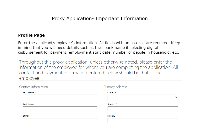 Proxy Application Important Info